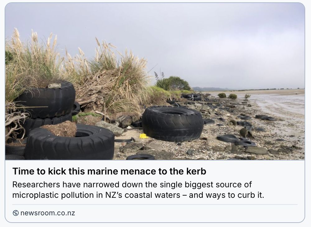 Tyre plastics found in large quantities in NZ coastal waters