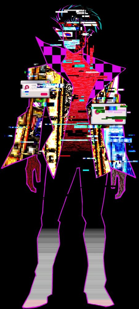 Daemon, a humanoid manifestation of a glitch from Date Everything.