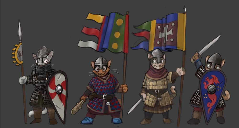 The second cat is bishop Odo, a Norman priest who wasn't allowed to "spill blood" so he carried a large club into battle 