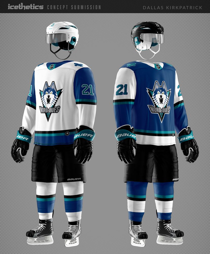 The Quebec Nordiques uniforms they were going to wear before they moved to Colorado. 