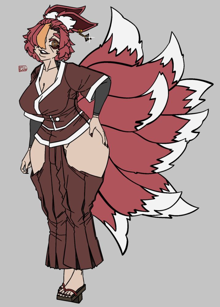 A pinup of my original character, Itsu