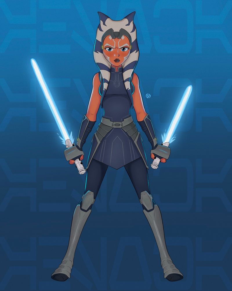 Fan art of Ahsoka Tano from Star Wars: The Clone Wars. 