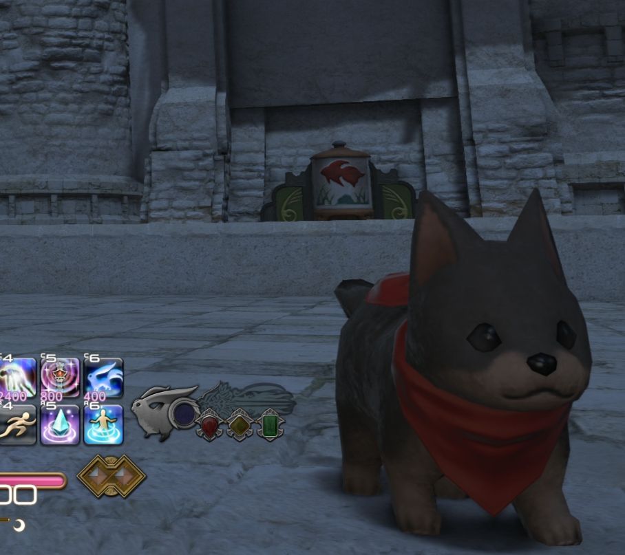 Screen shot of a puppy in the game Final Fantasy XIV