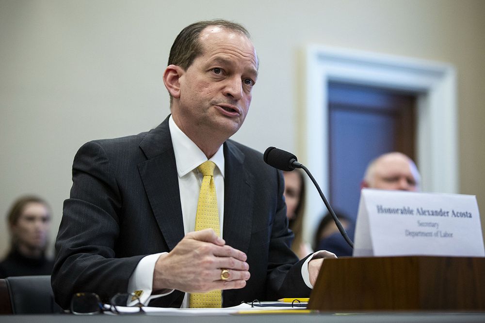 Acosta was asked repeatedly about the 2008 non-prosecution agreement, which Acosta negotiated when he was U.S. attorney for southern Florida.