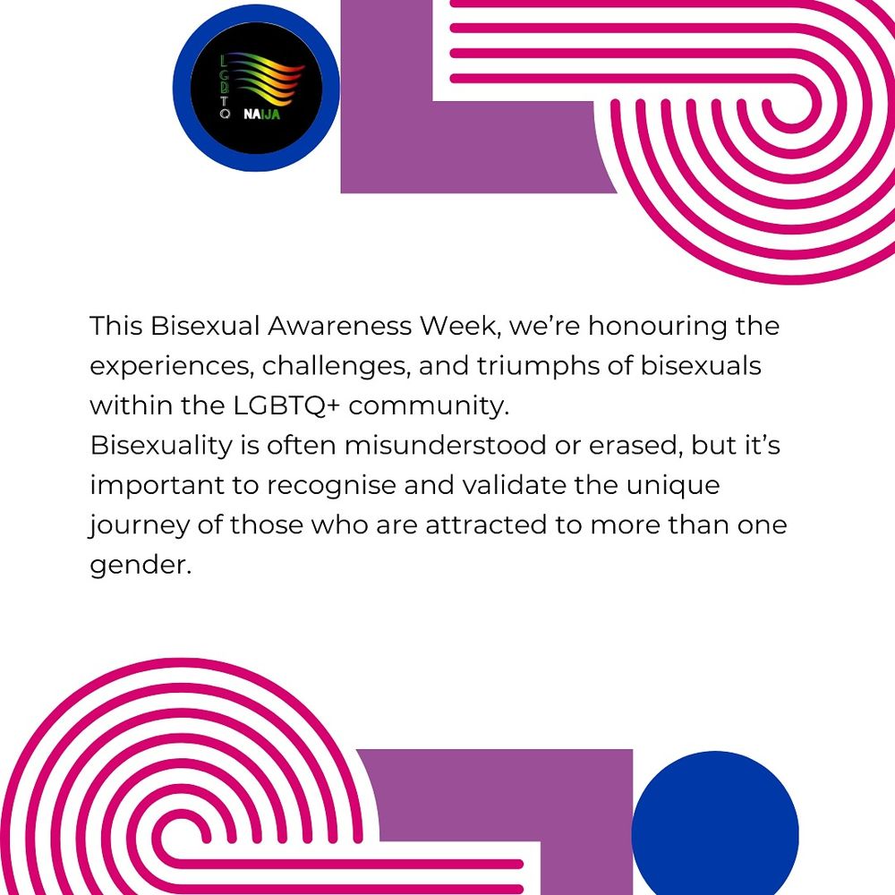 This Bisexual Awareness Week, we're honouring the experiences, challenges, and triumphs of bisexuals within the LGBTQ+ community. Bisexuality is often misunderstood or erased, but it's important to recognise nise and validate the unique journey of those who are attracted to more than one gender.