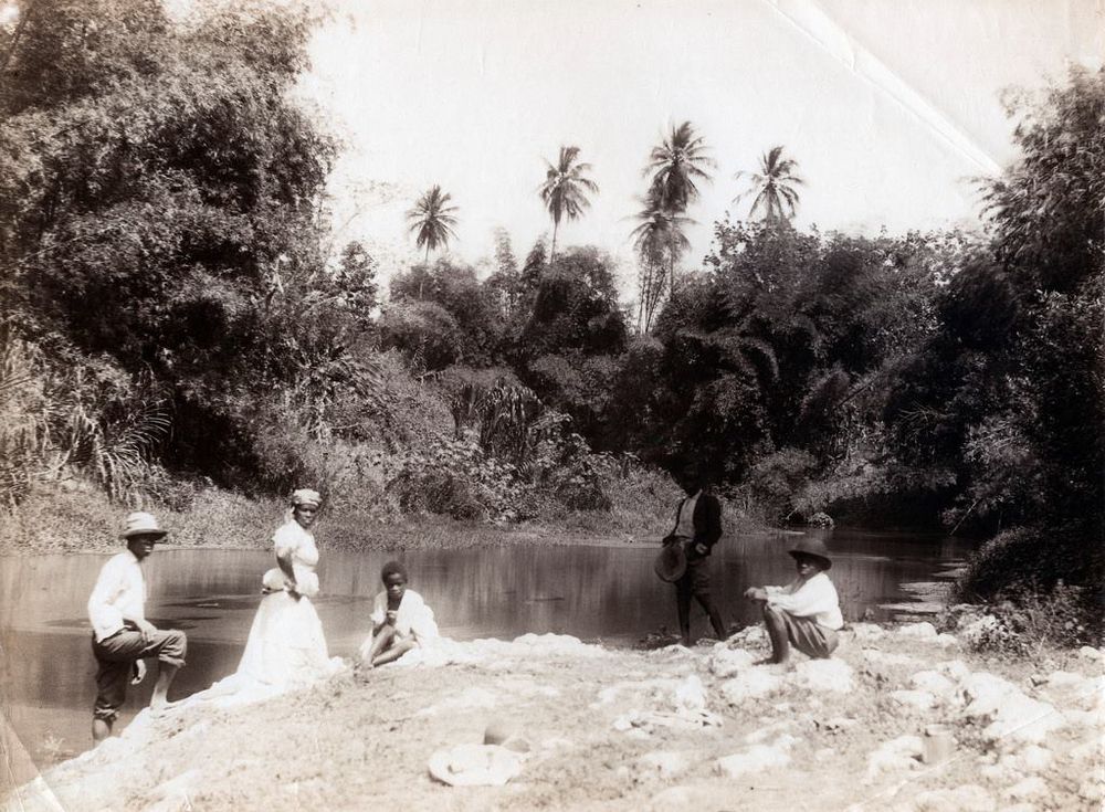 People in Bog Walk, 1890