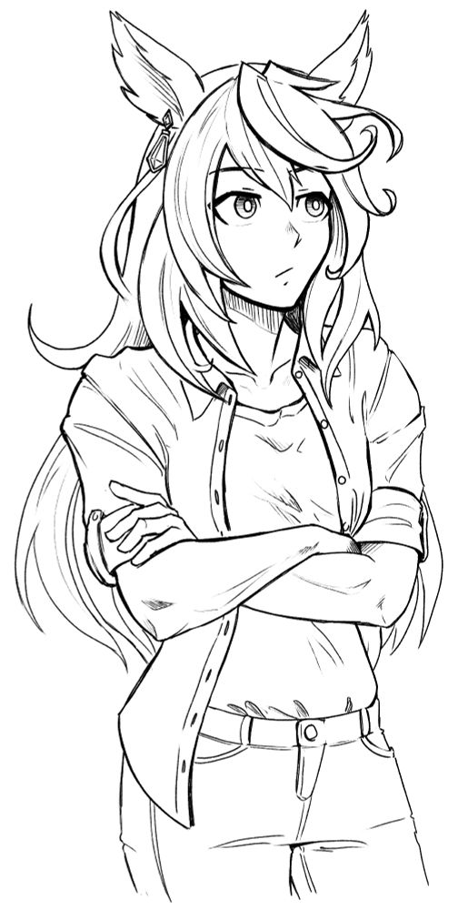 symboli rudolf crossing her arms and looking hunky