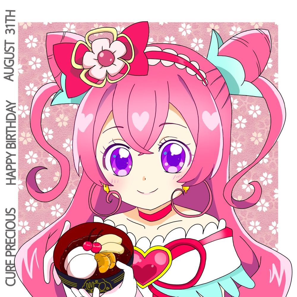 キュアプレシャスちゃんこと、和実ゆいちゃんの誕生日イラストです。