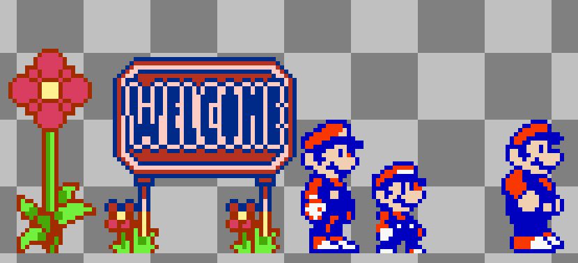 All the original stuff on the left, the og sprite on the right.