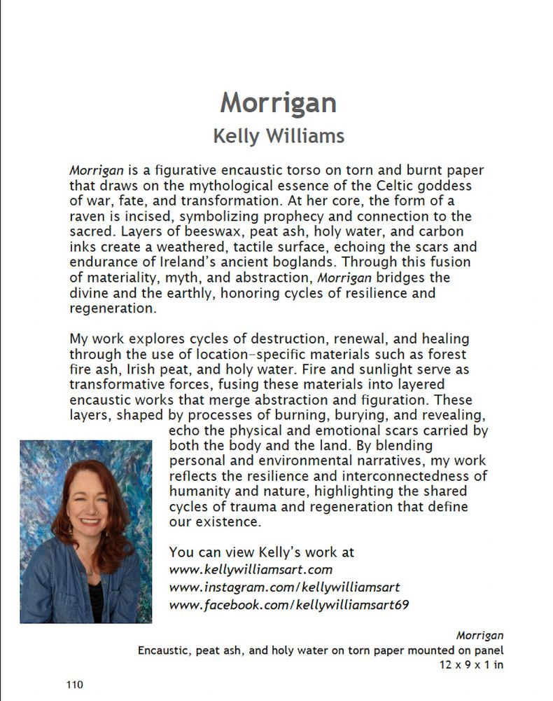 magazine write up about original encaustic art work of kelly williams art