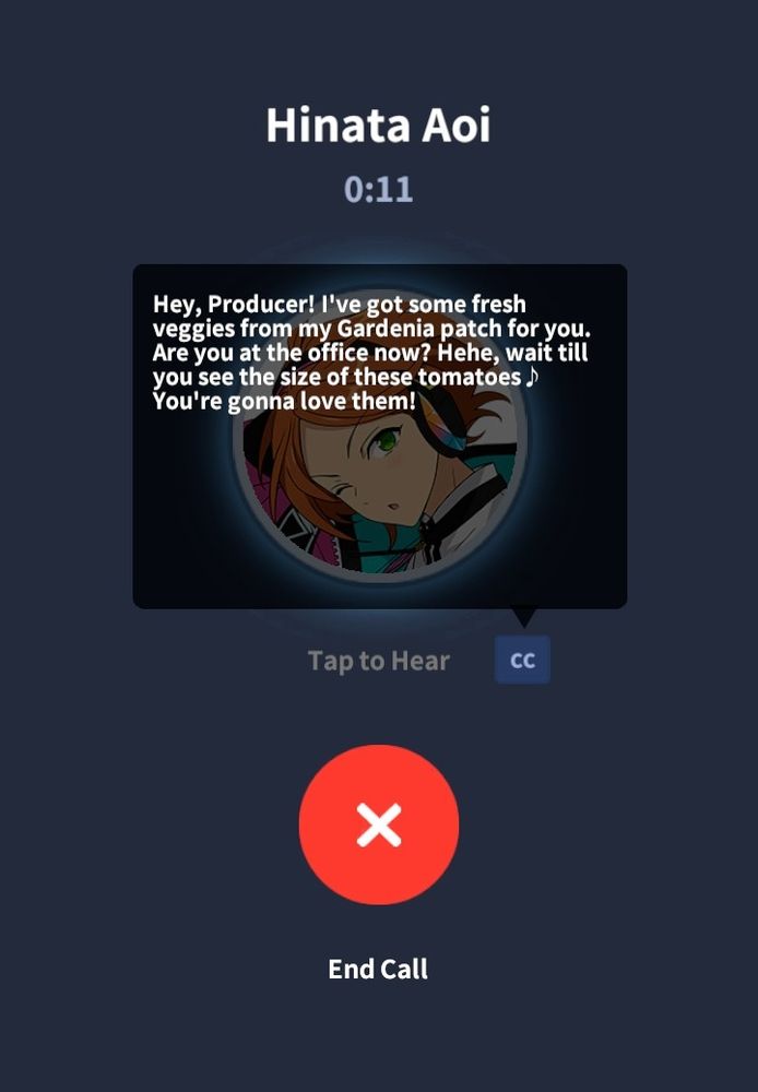 chamada no ensemble stars music. Hinata Aoi: Hey, Producer! I've got some fresh veggies from my Gardenia patch for you. Are you at the office now? Hehe, wait till you see the size of these tomatoes ♪ You're gonna love them!