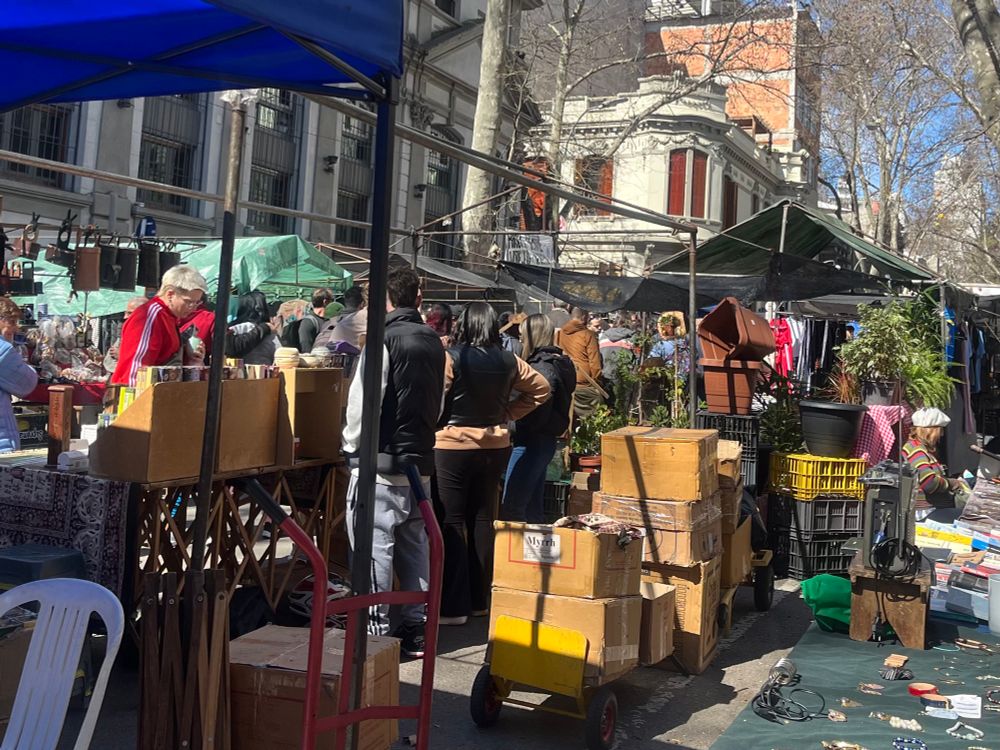 fair's street scene - sampling of goods available.