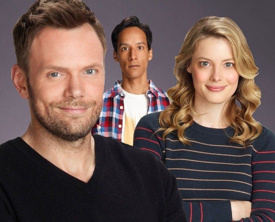 Photo of Community cast members Joel McHale, Danny Pudi, and Gillian Jacobs