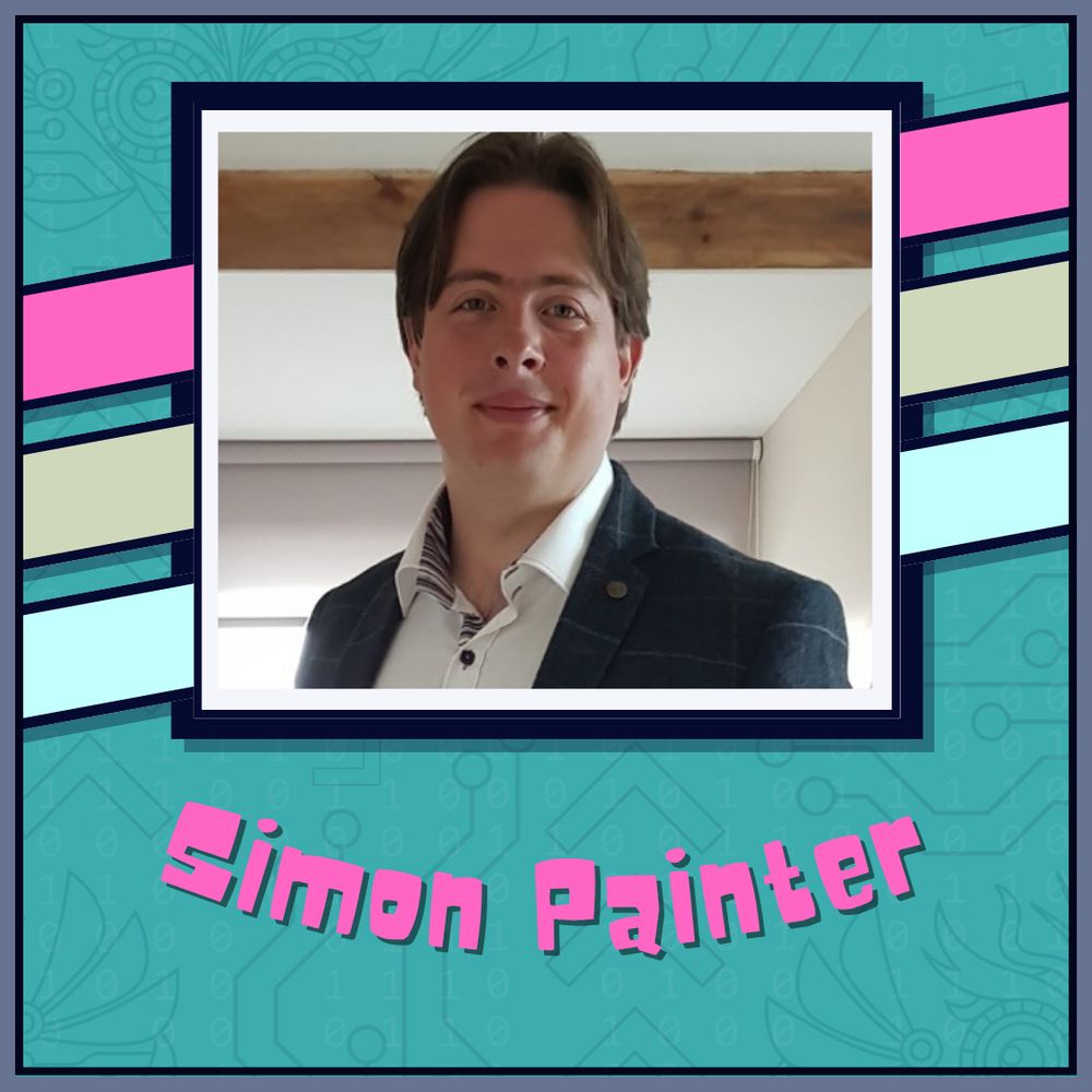 Speaker card with photo of Simon Painter