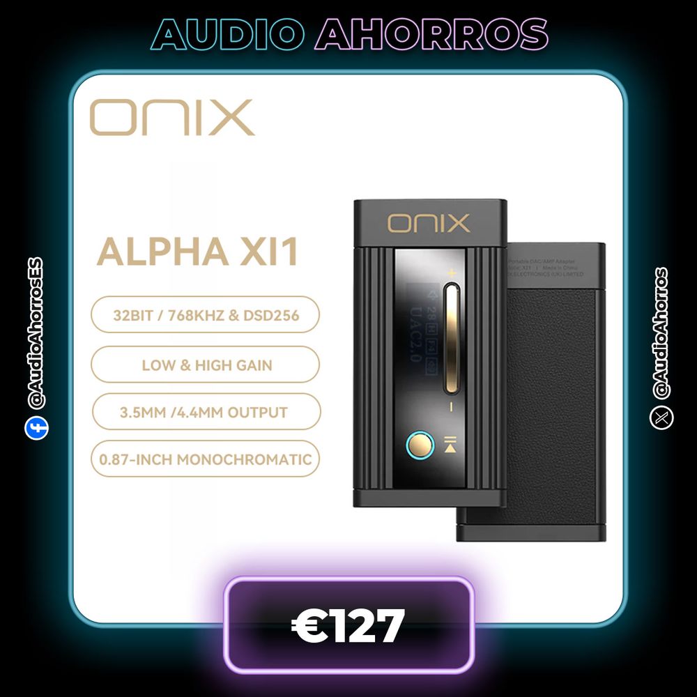 ONIX Alpha XI1 Dual CS43198 USB portátil DAC/AMP compatible con amplificador decodificador de salida de 32 bits/768 kHz y DSD256 3,5mm /4,4mm