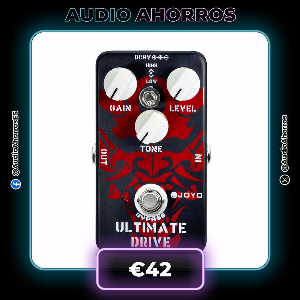 JOYO JF-02 Pedal de efecto de guitarra Overdrive Ultimate Drive entre distorsión y Overdrive Pedal de guitarra eléctrica True Bypass