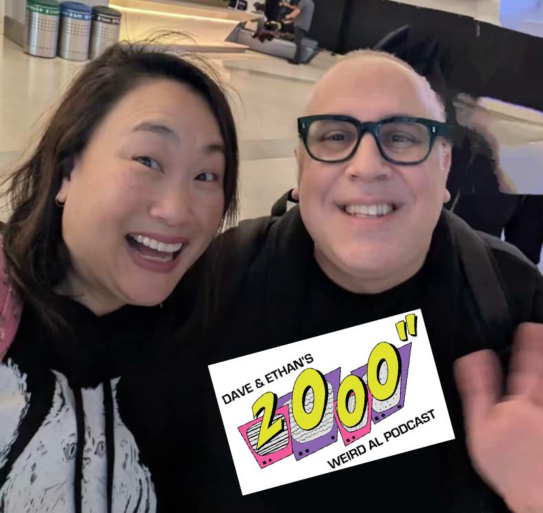 Jann Jones, founder of Tight & Nerdy - the first all Weird Al Burlesque Troupe - next to UHJeff, one of the producer/directors of Tight & Nerdy - the documentary. 