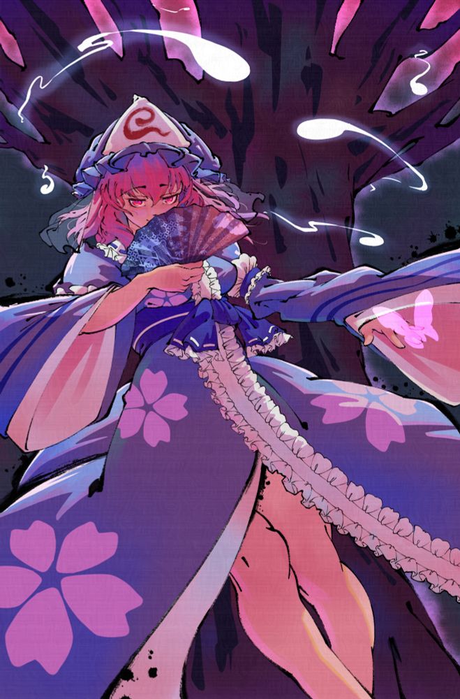 Illustration of Yuyuko Saigyouji from Touhou 7: Perfect Cherry Blossom