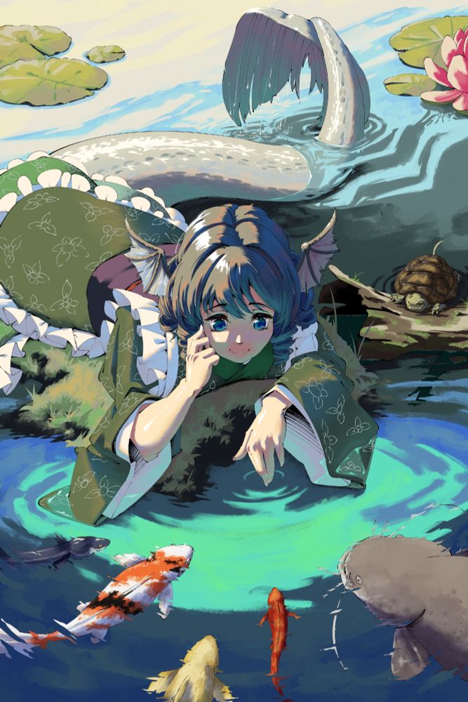 Illustration of Wakasagihime from Touhou 14: Double Dealing Character