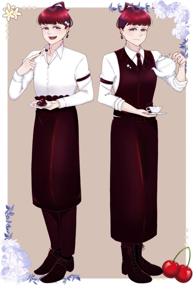 ダークチェリータルトをイメージした双子🍒