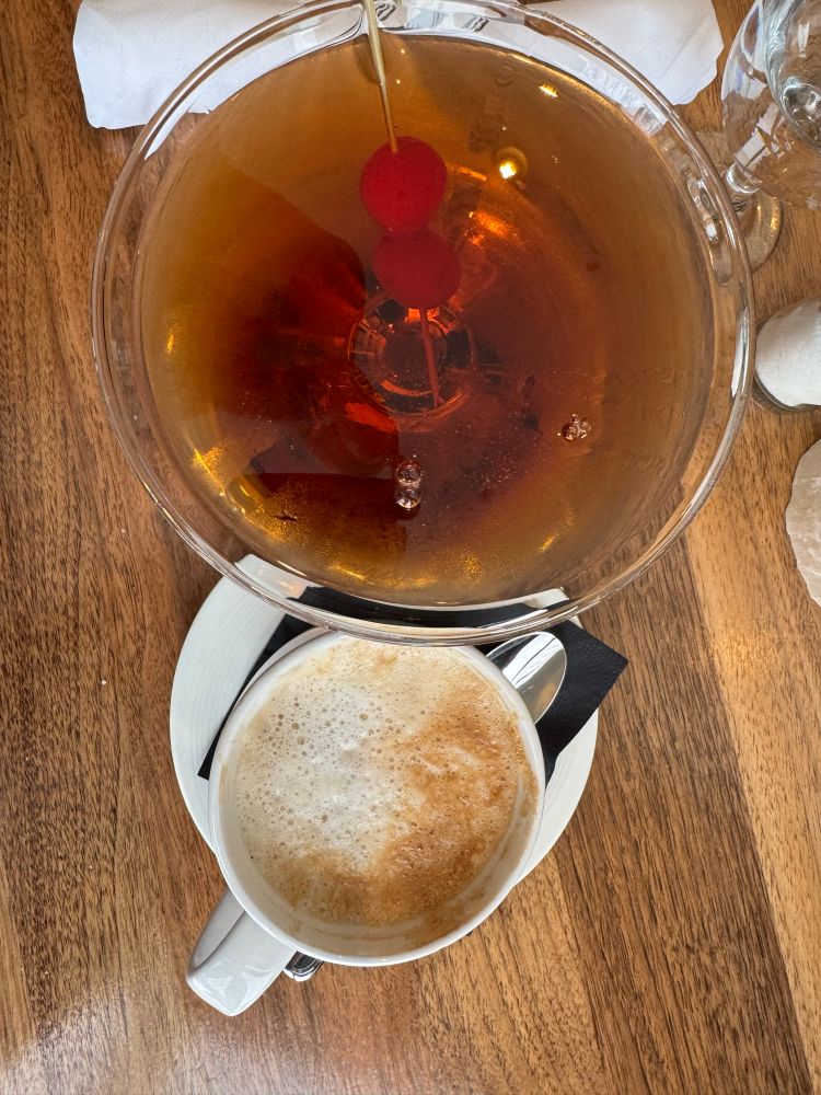 A Manhattan and a cappuccino 