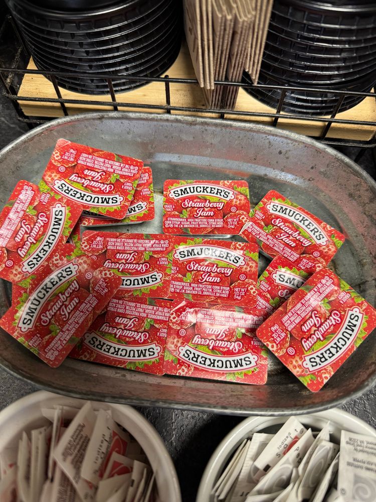 Jam bowl filled with only strawberry jams