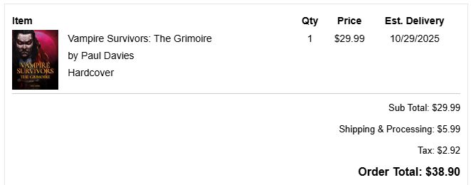 screenshot of my receipt for buying the book