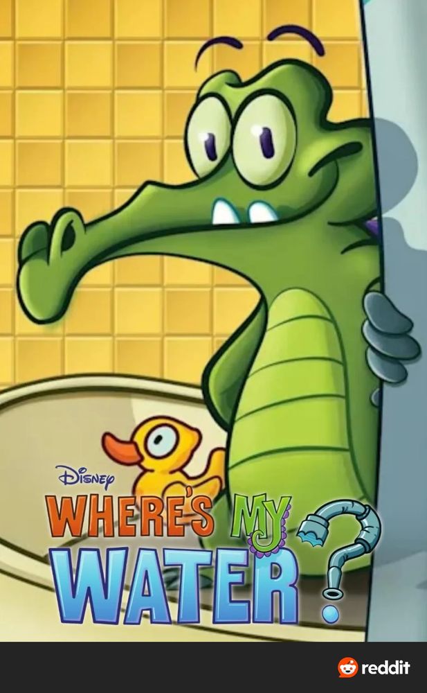 Meme of Disney's Where's My Water? in response to the watermain break on Upper line in New Orleans. 