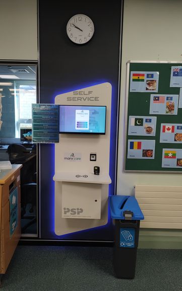 Photograph of the self service machine in Keyll Darree library.