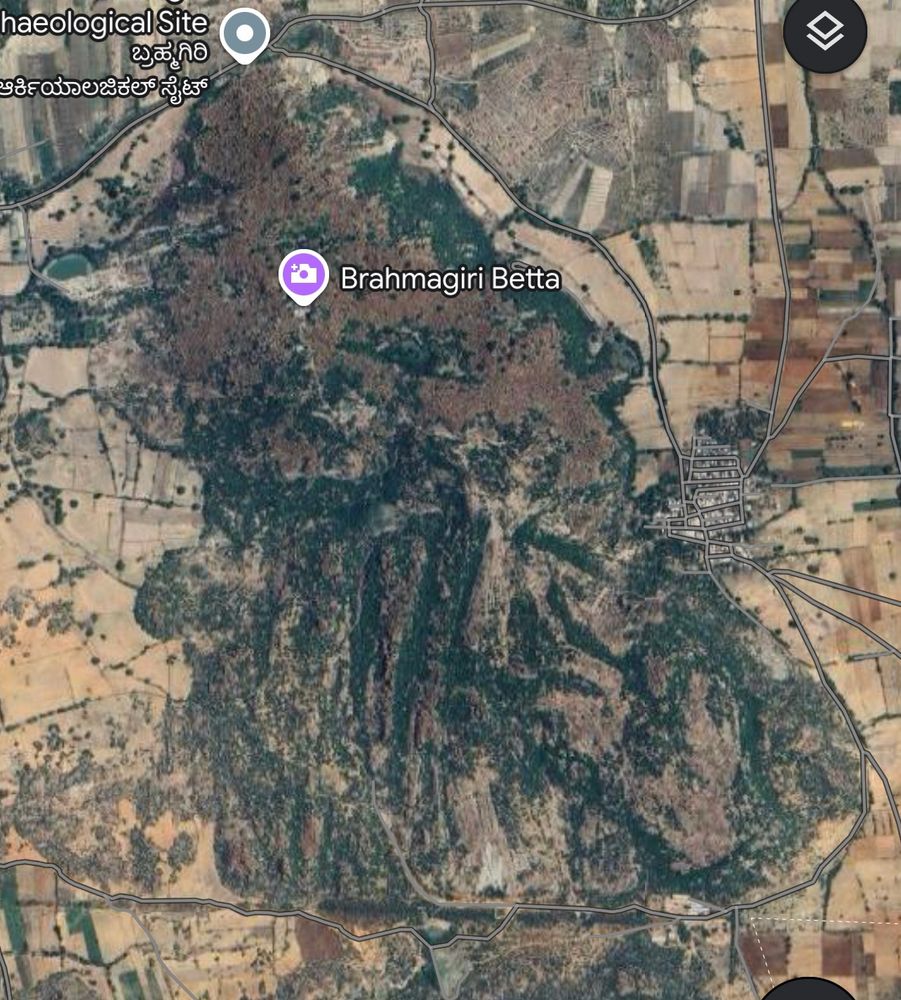 A Google earth view of the large rocky outcrop that is the landscape the cookies are modeling. 