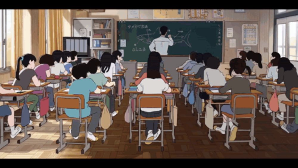 a teacher stands in front of a blackboard that says " osaka " on it