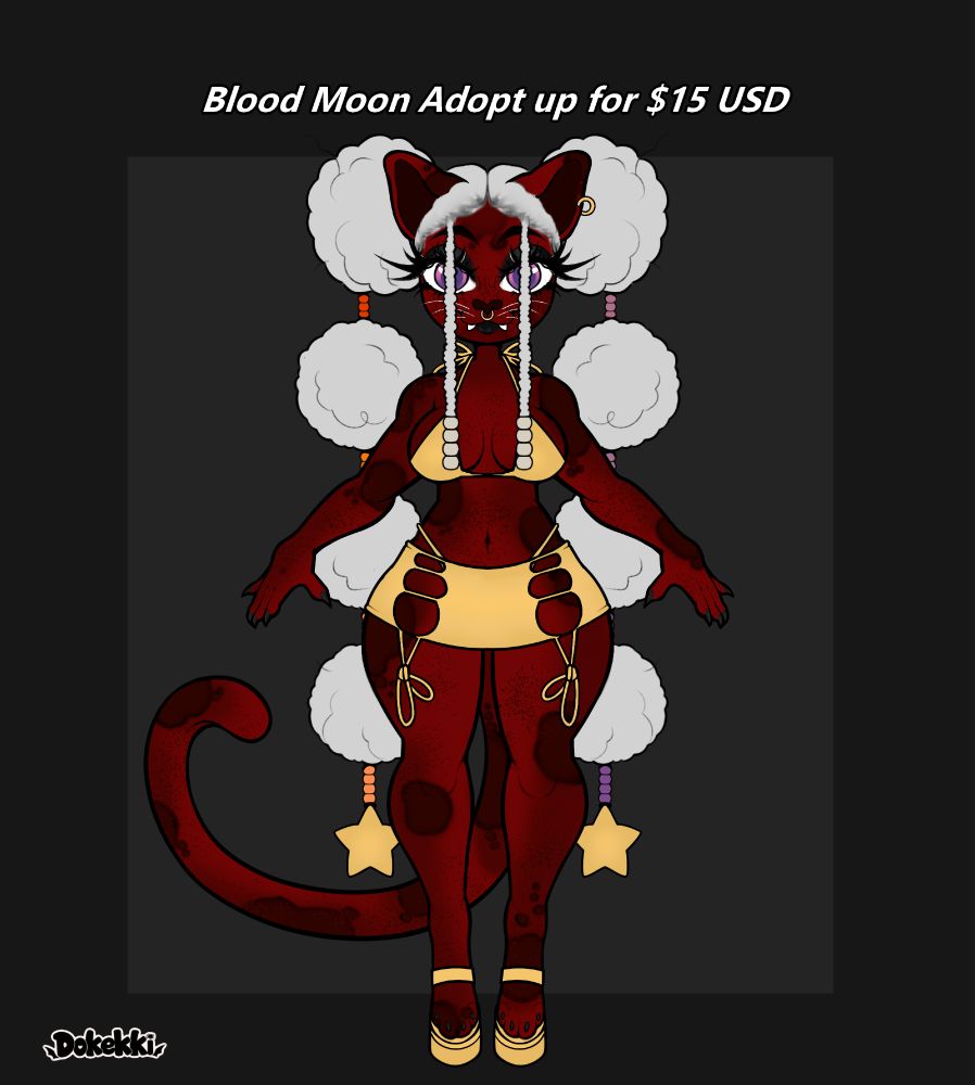 A beautiful Blood Moon Cat In an adorable swimsuit outfit.