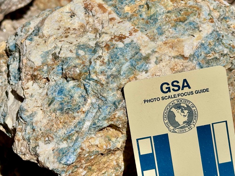 Nice blue beryl crystals in pegmatite 