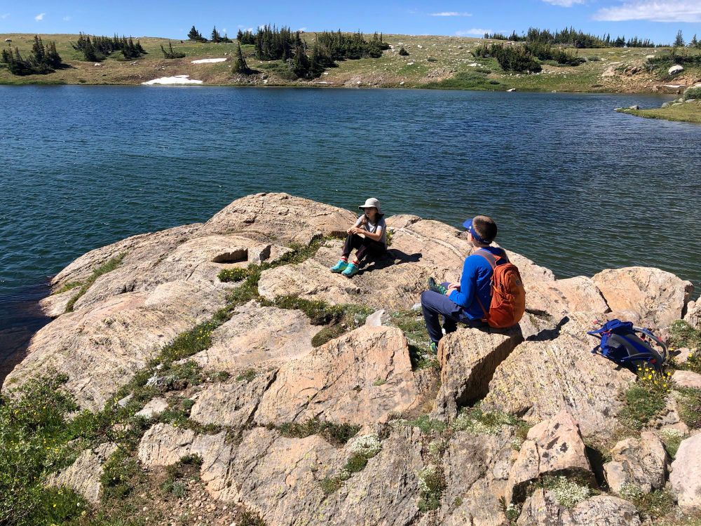 Kids on a giant stromatolite - Wyoming 