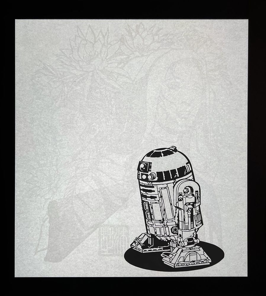 Leia Organa and R2D2 fanart スターウォーズ切り絵