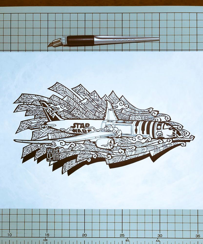 スターウォーズ　切り絵　ANA