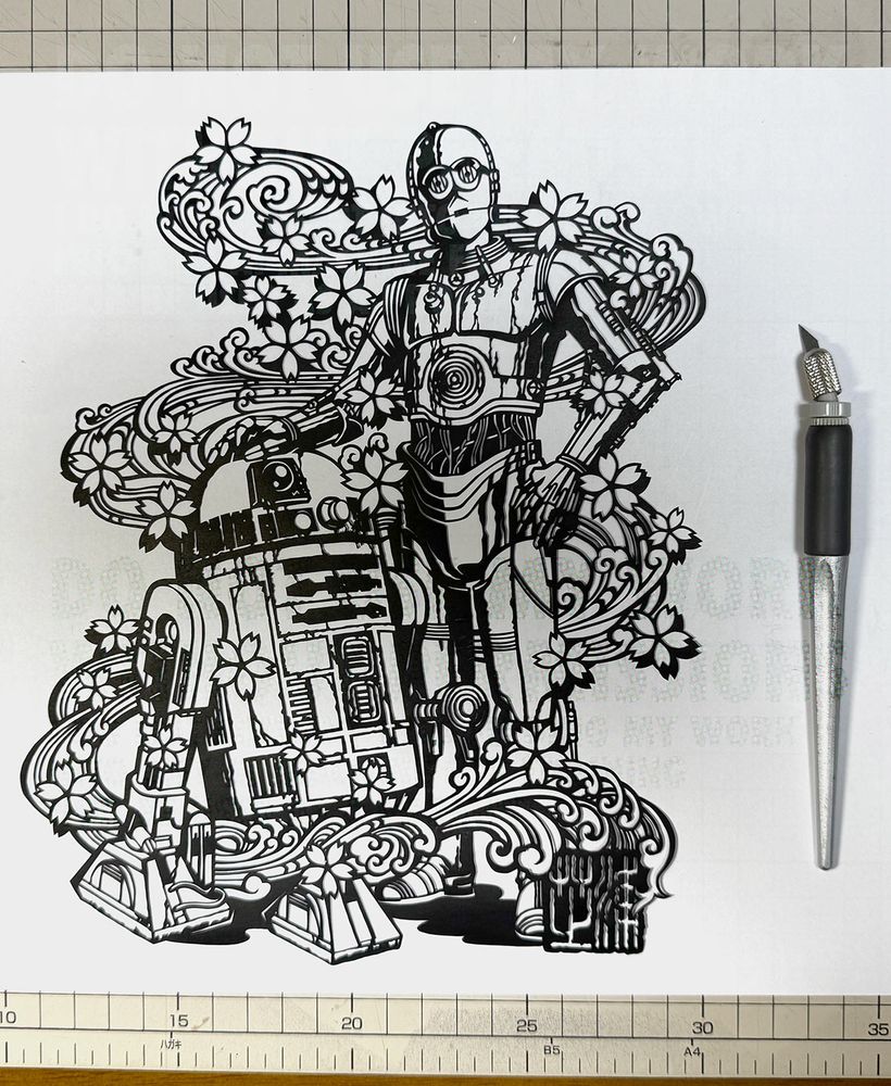 starwarsfanart スターウォーズ切り絵「花見」
スターウォーズファンアート