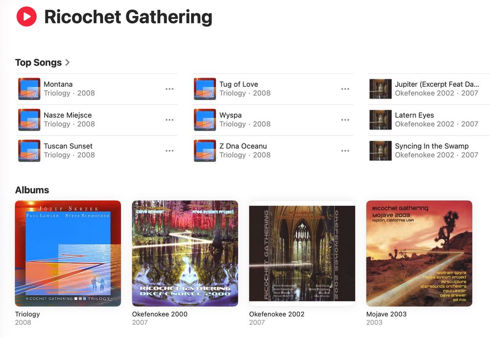 La discographie de Ricochet Gathering sur Apple Music