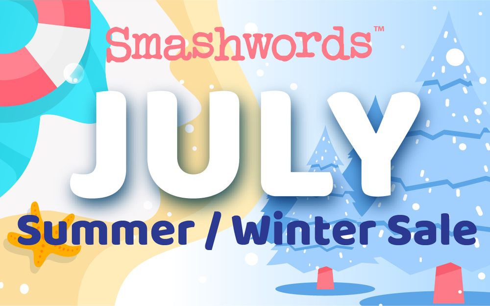 Graphic showing the text smashwords July summer/winter sale