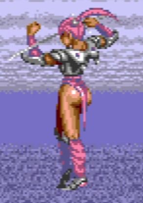 Caked up samurai girl who walks around like this in the cold biome.