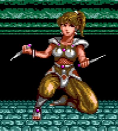 Girl who tests you in battle before joining your party.