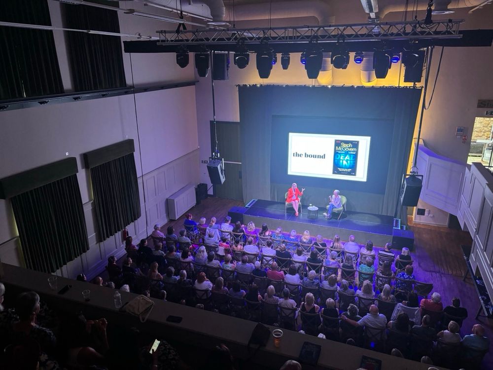 View from upper balcony showing packed house for Steph 