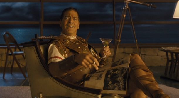 George Clooney in Hail Ceasar!, relaxing with a martini