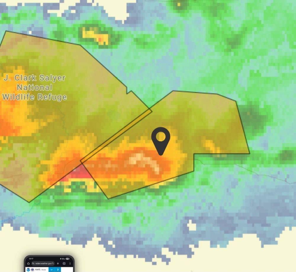 a screen grab of a national weather service radar cross section