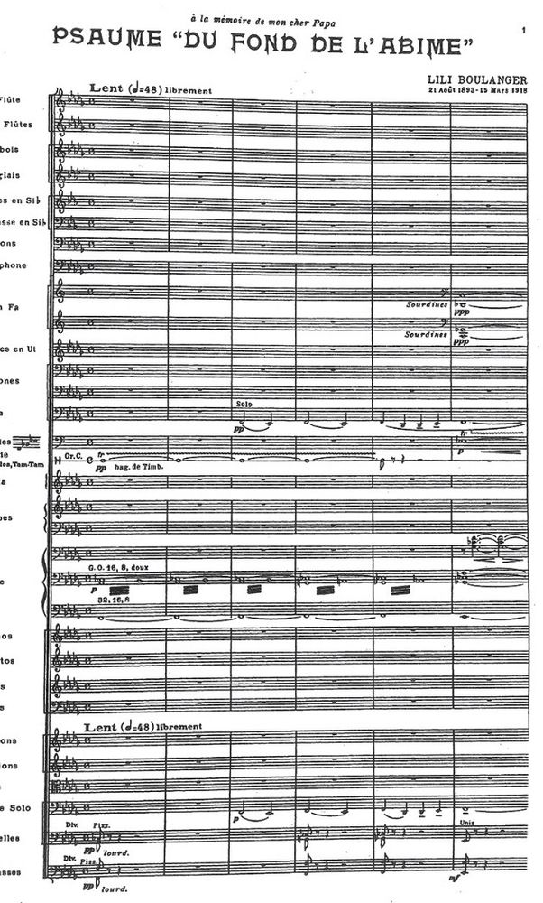 Front page of orchestral score
