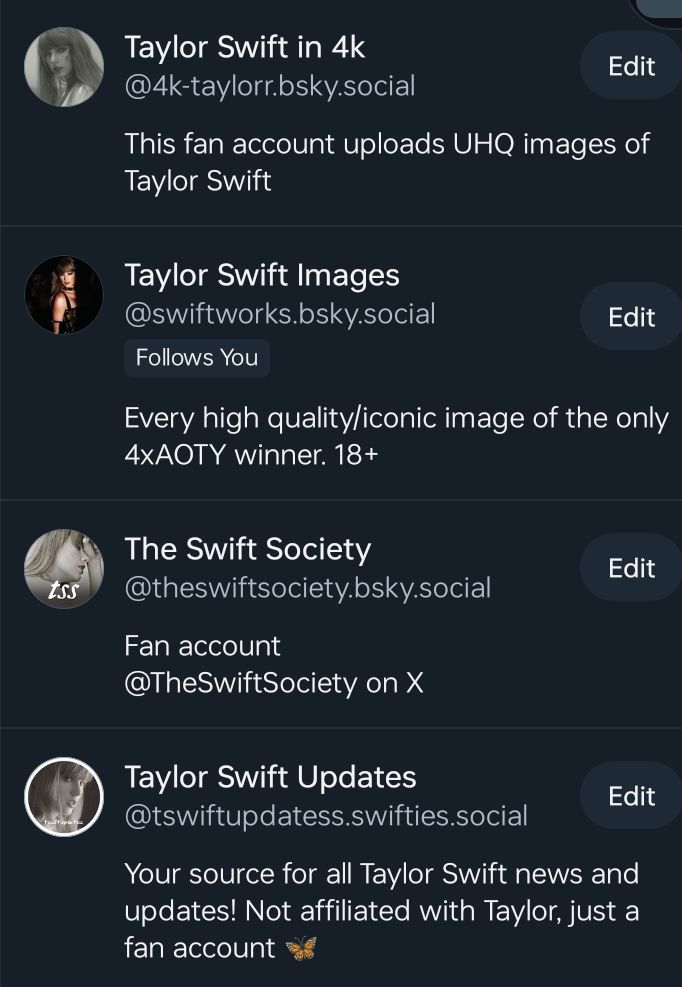 4k-taylorr
Swiftworks
Theswiftsociety
Tswiftupdatess