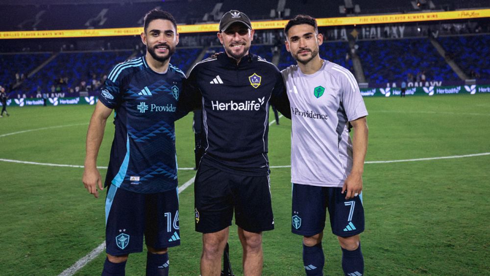 Alex, Cesar and Cristian pose for a photo following #LAvSEA.