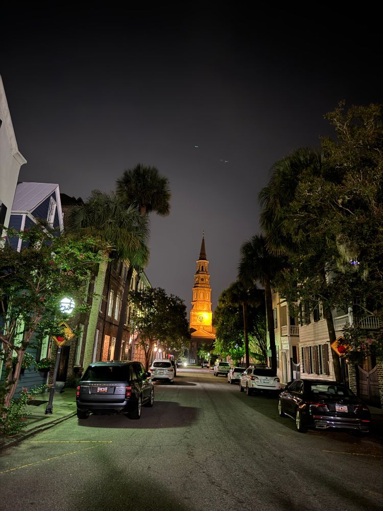 Nighttime scene in Charleston, SC