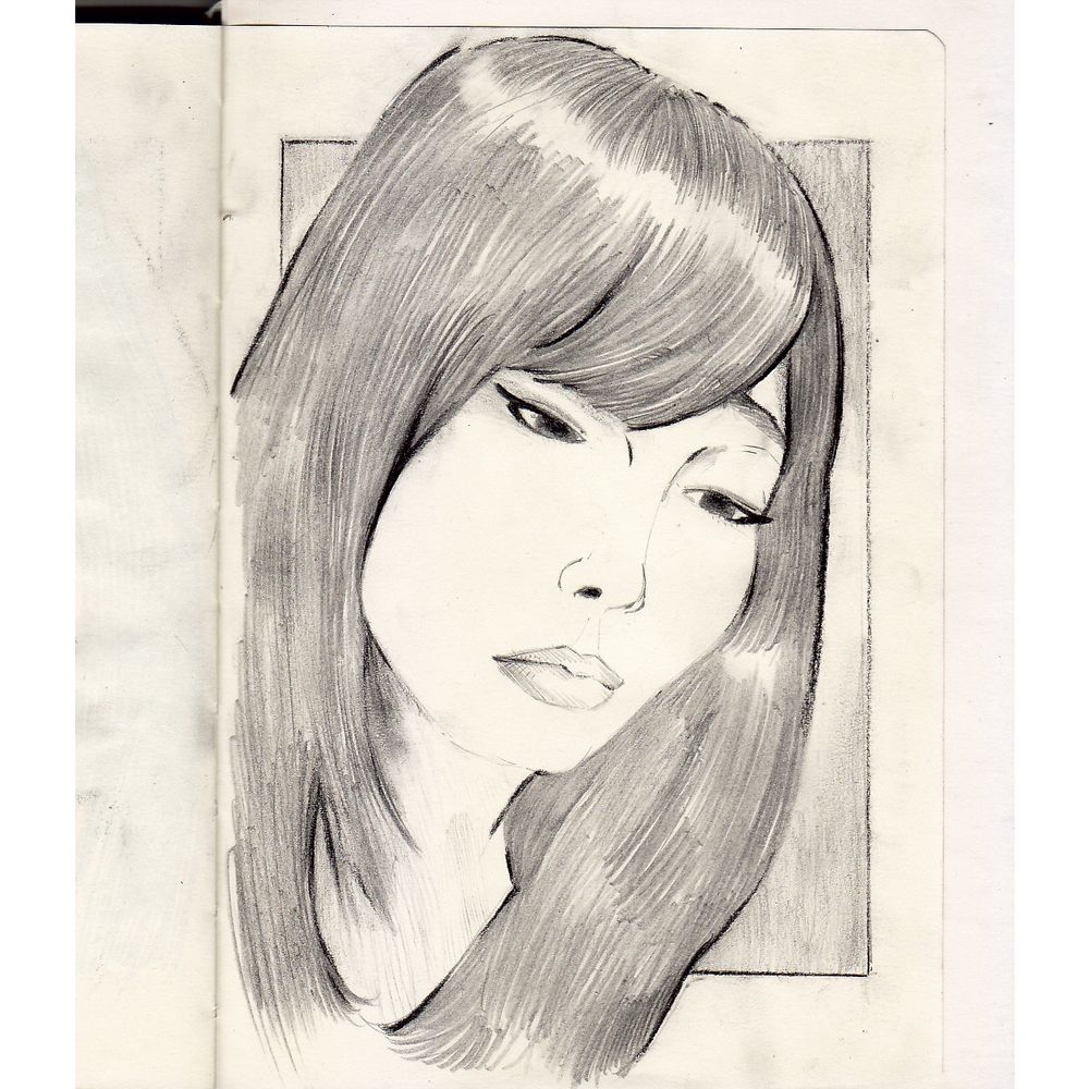 Retrato da senhorita Keiko. Streamer. Grafite.