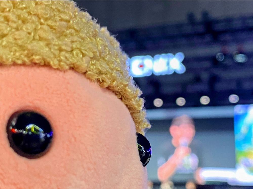 これはスクエニのブースに堀井さんが登壇したのにメンちゃんにピントがあたってしまいぶれぶれの写真📸🐙